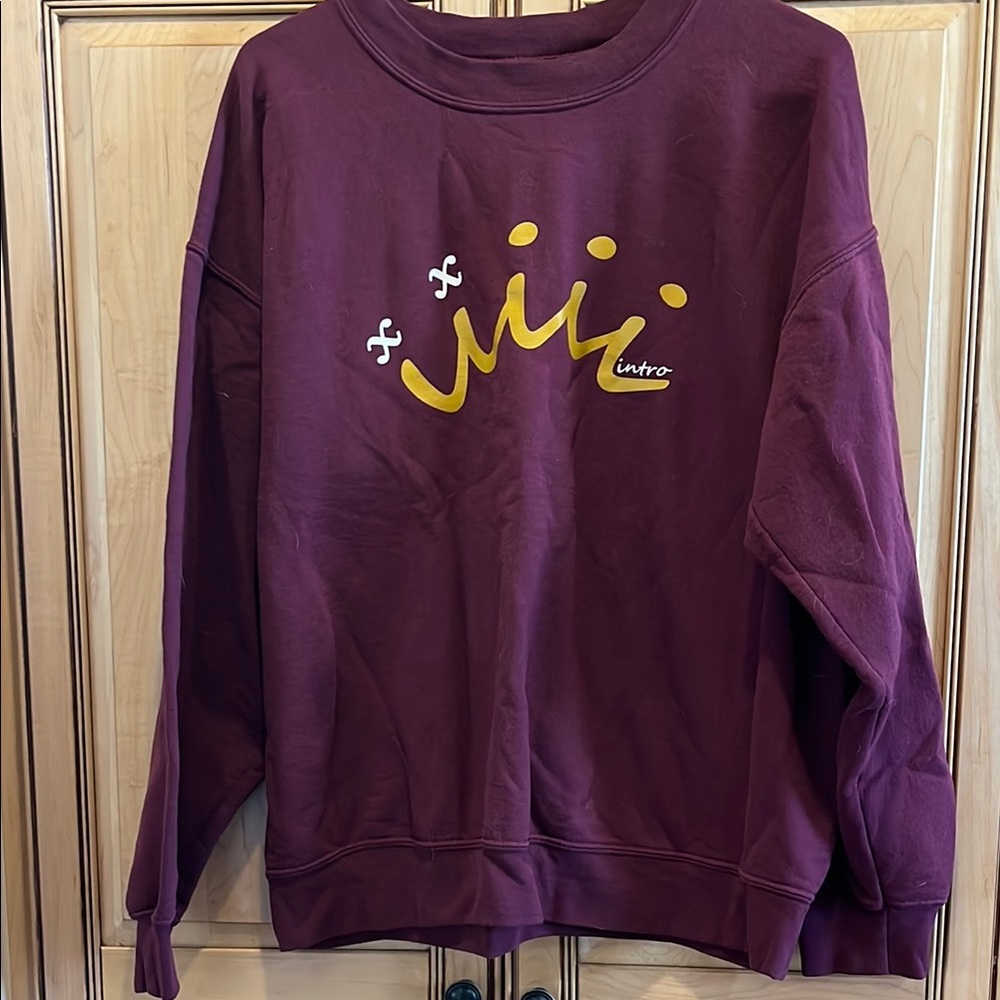 Intro Mens Maroon Pullover Sweatshirt Large